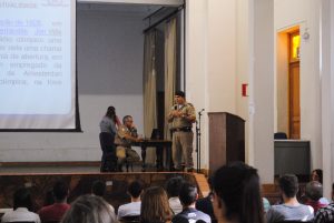 Polícia Militar presidiu o treinamento dos voluntários. FOTO/VAN: Lucas Almeida