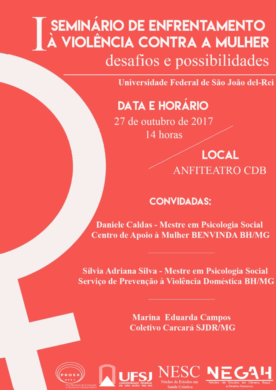 Cartaz do I Seminário de Enfrentamento à Violência da Mulher.